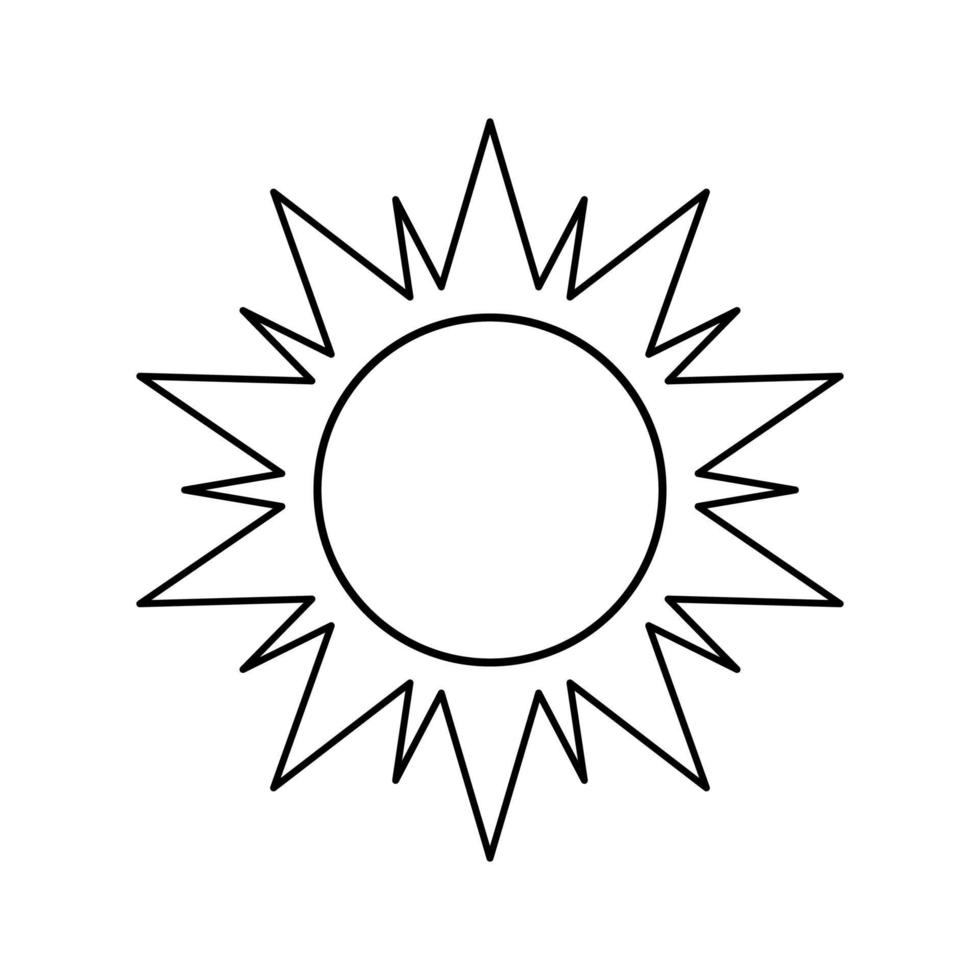 Sun Icon Vector. Simple minimal modern design for templates, prints, web, social media posts vector