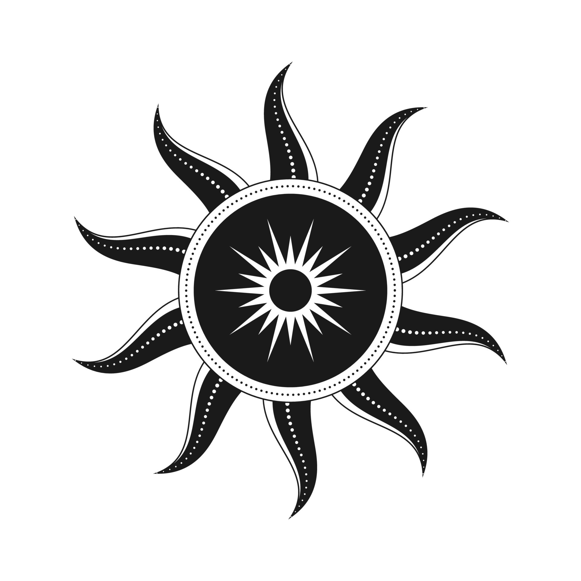 Abstract celestial sun vector illustration Bohemian mystic symbol bursting  sun rays Magic talisman antique tribal style boho tattoo art print  tarot 20737039 Vector Art at Vecteezy