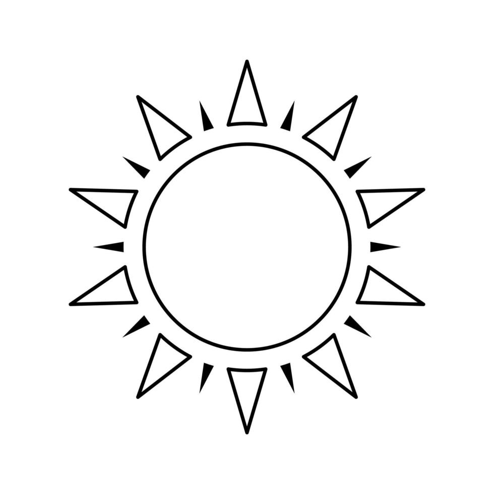 Boho celestial sun icon logo. Simple modern abstract design for templates, prints, web, social media posts vector
