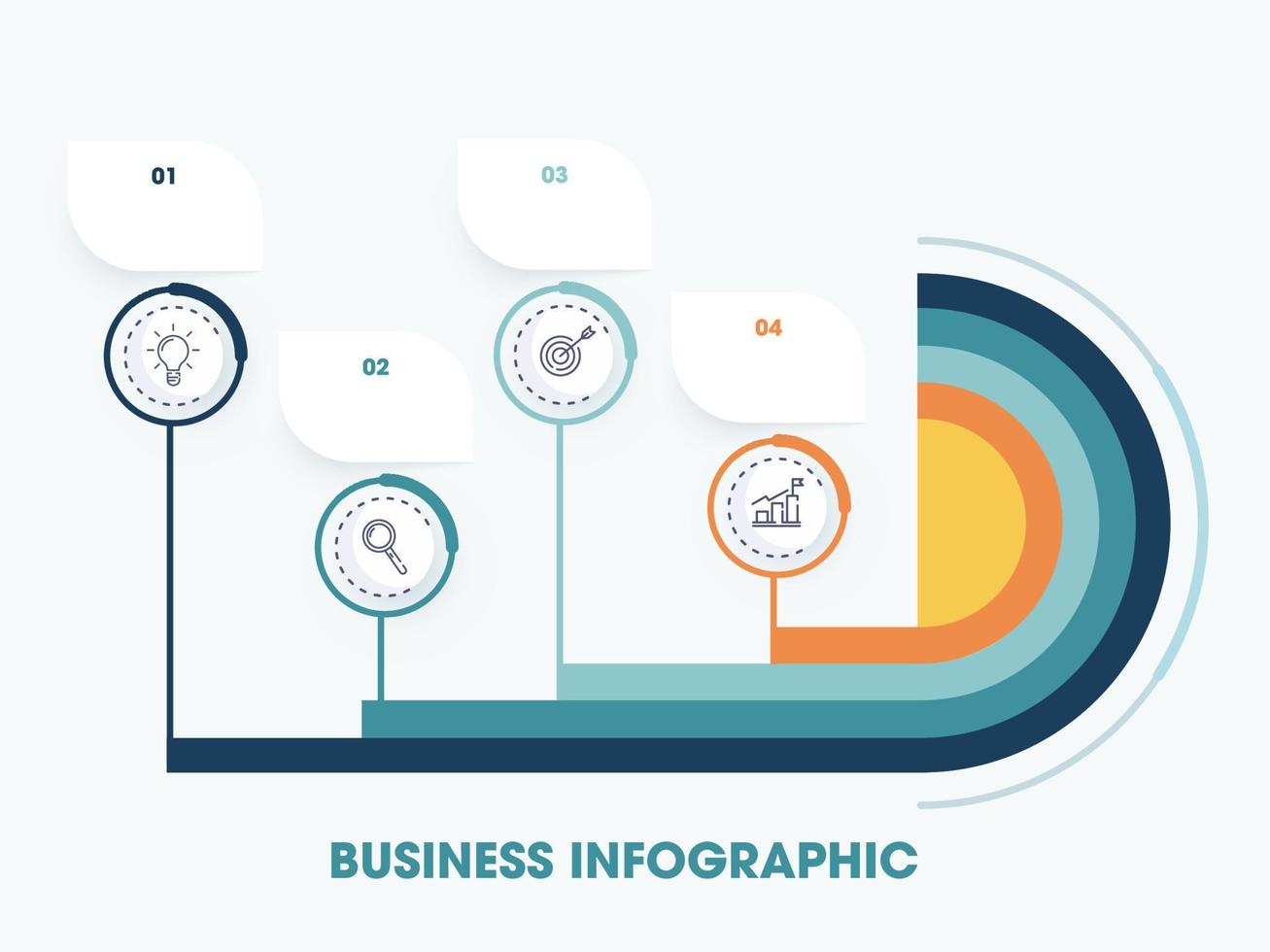 Business Infographic Template Layout with 4 Steps for Presentation or Workflow. vector