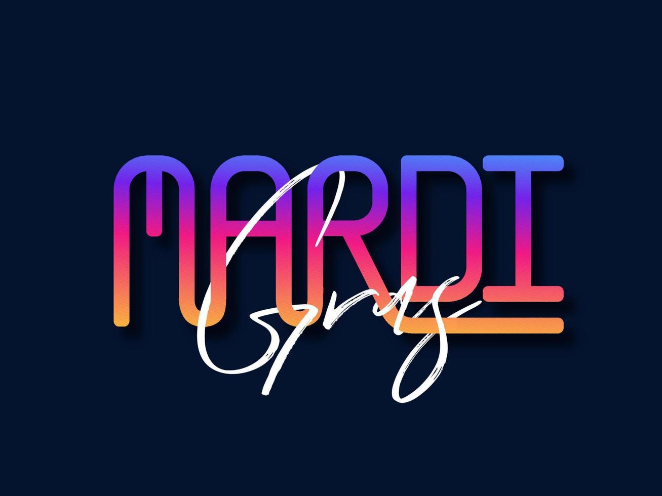Gradient Color Mardi Gras Font on Blue Background. 20737185 Vector Art