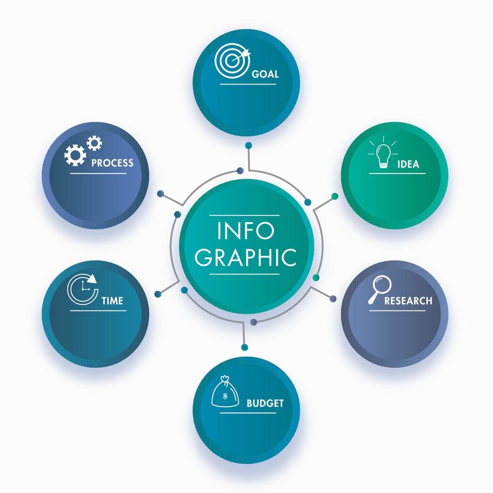 Presentation Business Infographic Poster or Template with 6 Options. vector