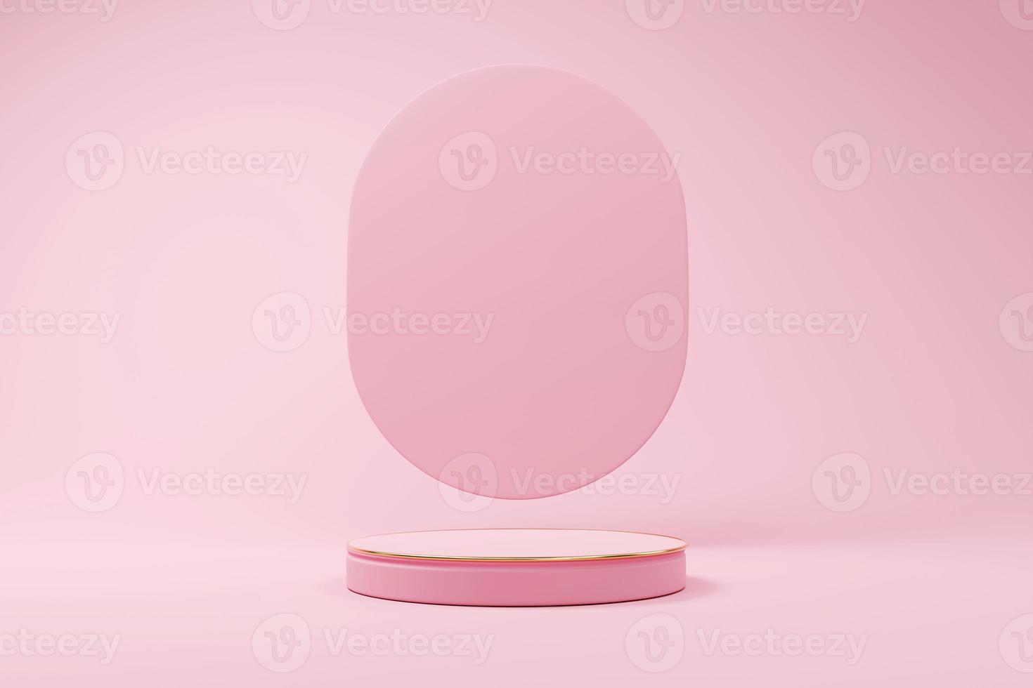 Pink stage podium mock up product display showcase 3d rendering photo