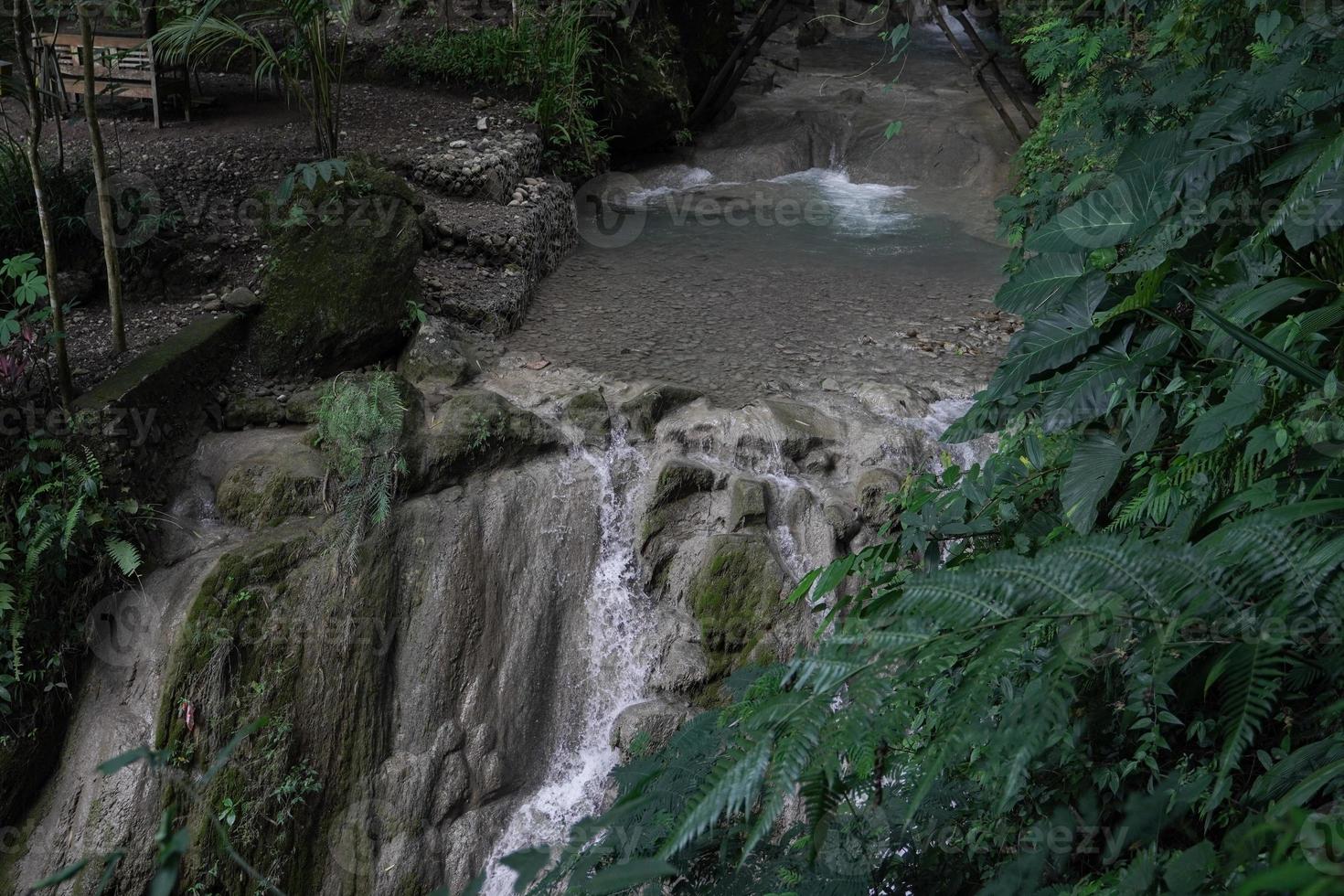 the gurgling water of the Kedung Pedut river is fresh, rocky and clean. photo