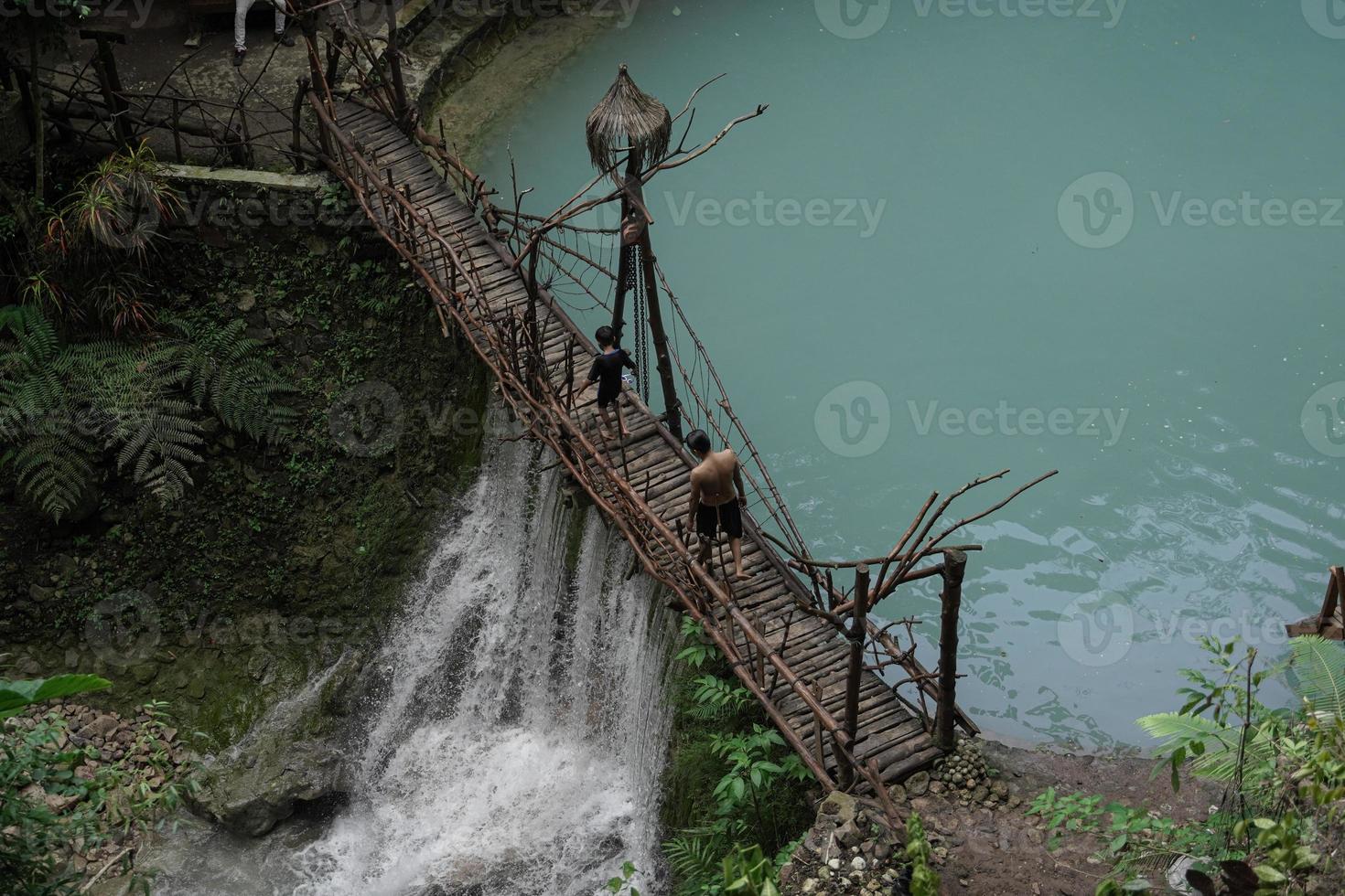 Kedung Pedut nature tourism, natural and fresh swimming pool tourism, with beautiful blue water photo