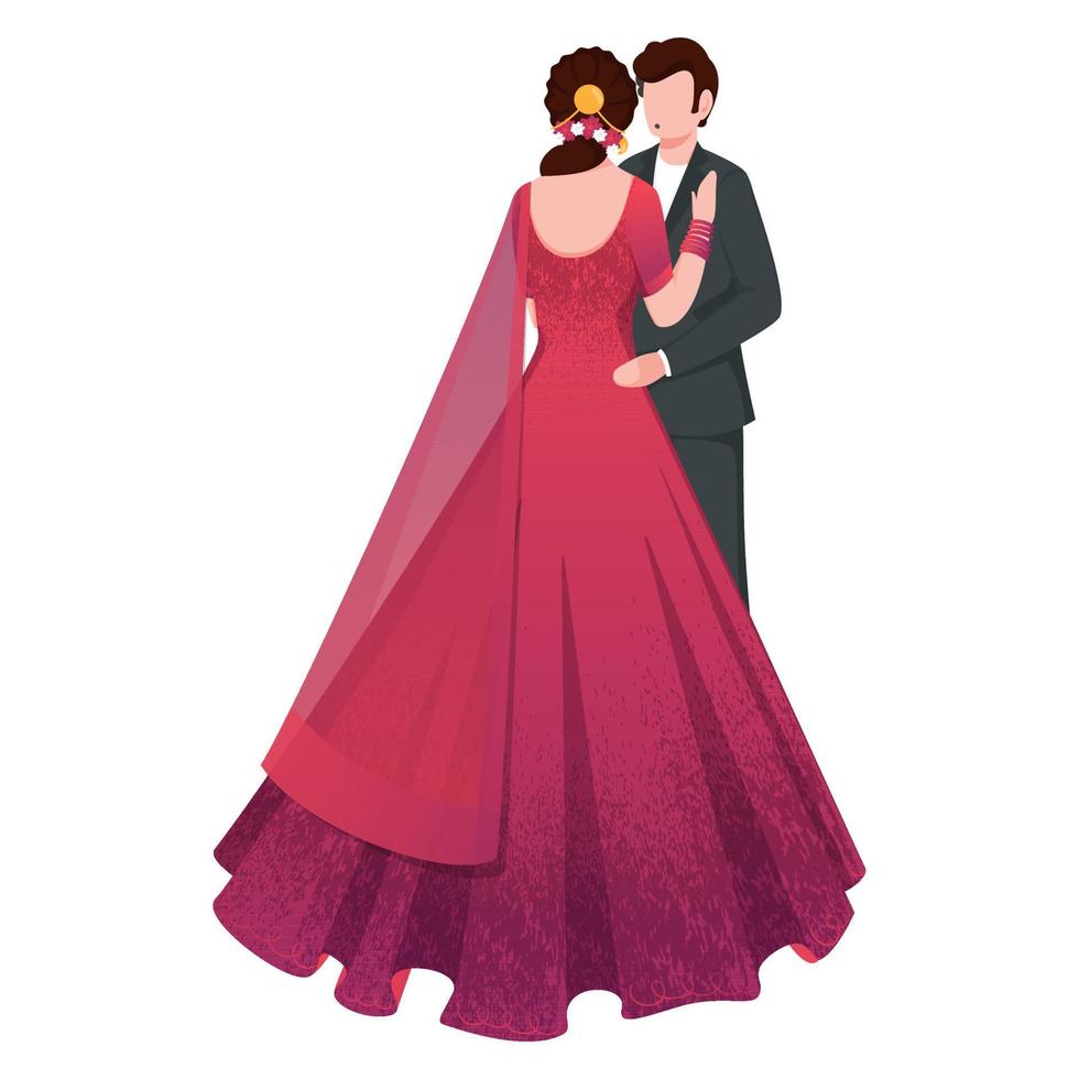 indio romántico Pareja personaje en en pie pose. vector