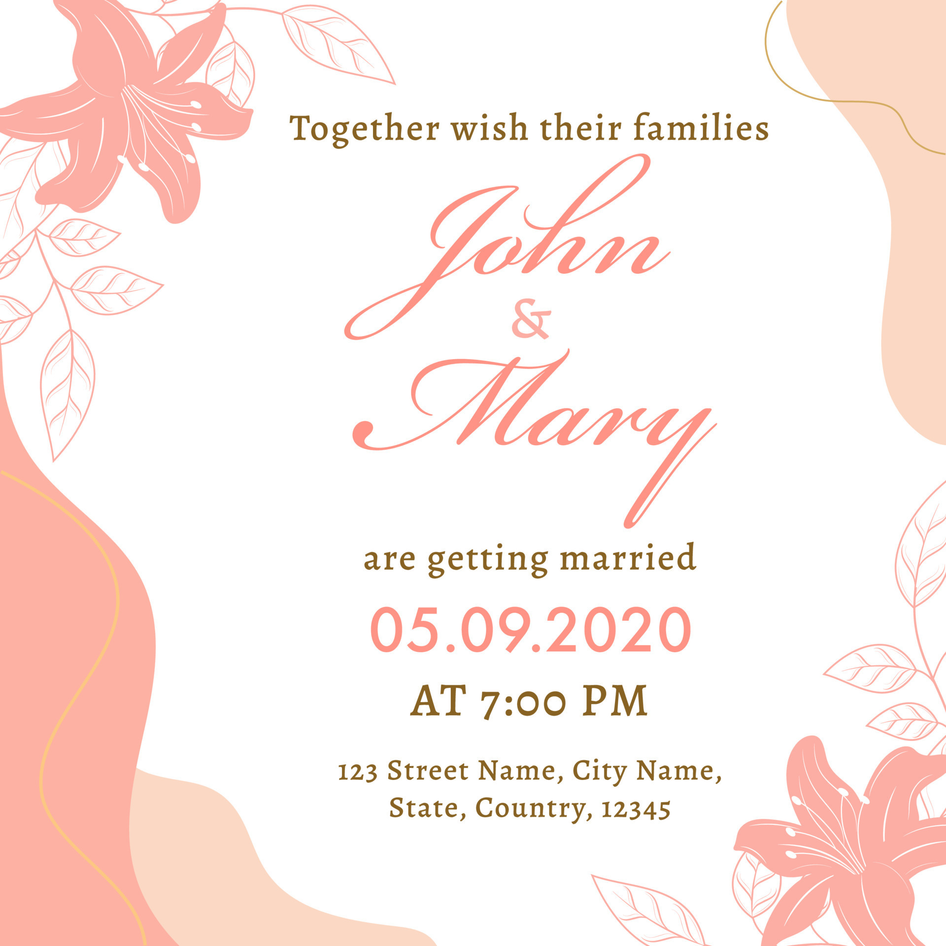 Wedding Invitation Card Or Flyer Design With Venue Details 20738205 wedding-invitation-card-or-flyer-design-with-venue-details-20738205