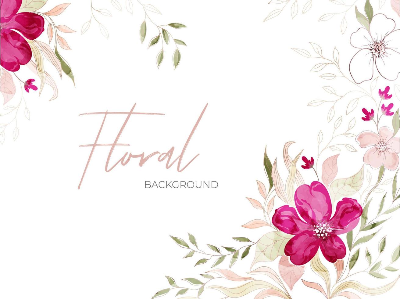 Artwork Cherry Flowers with Leaves Decorated on White Background. vector