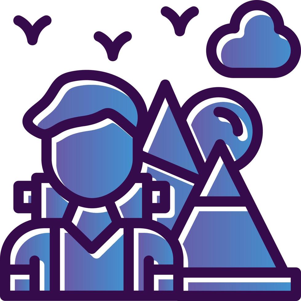 Hiking Vector Icon Design