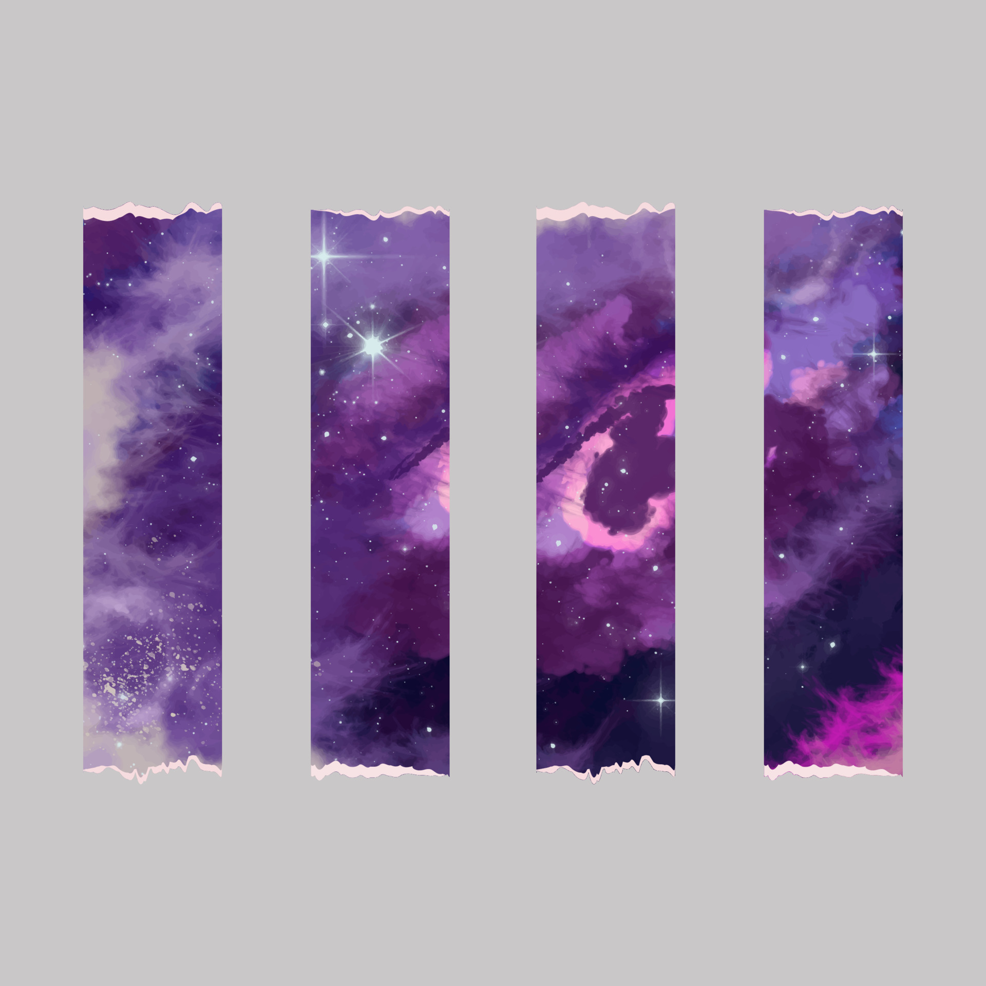 Torn ribbon stickers, outer space, watercolor 20738648 Vector Art at