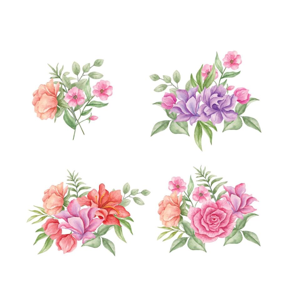 Watercolor flowers in vector