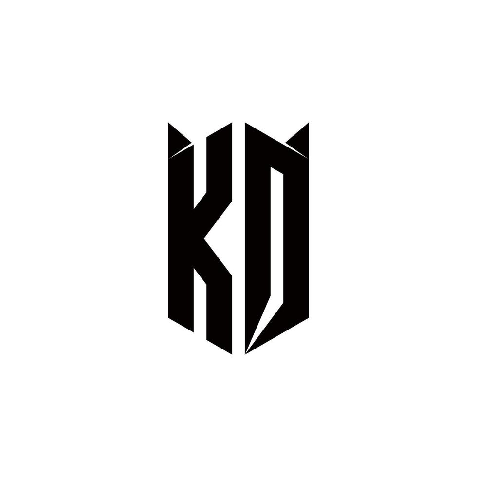 kq logo monograma con proteger forma diseños modelo vector