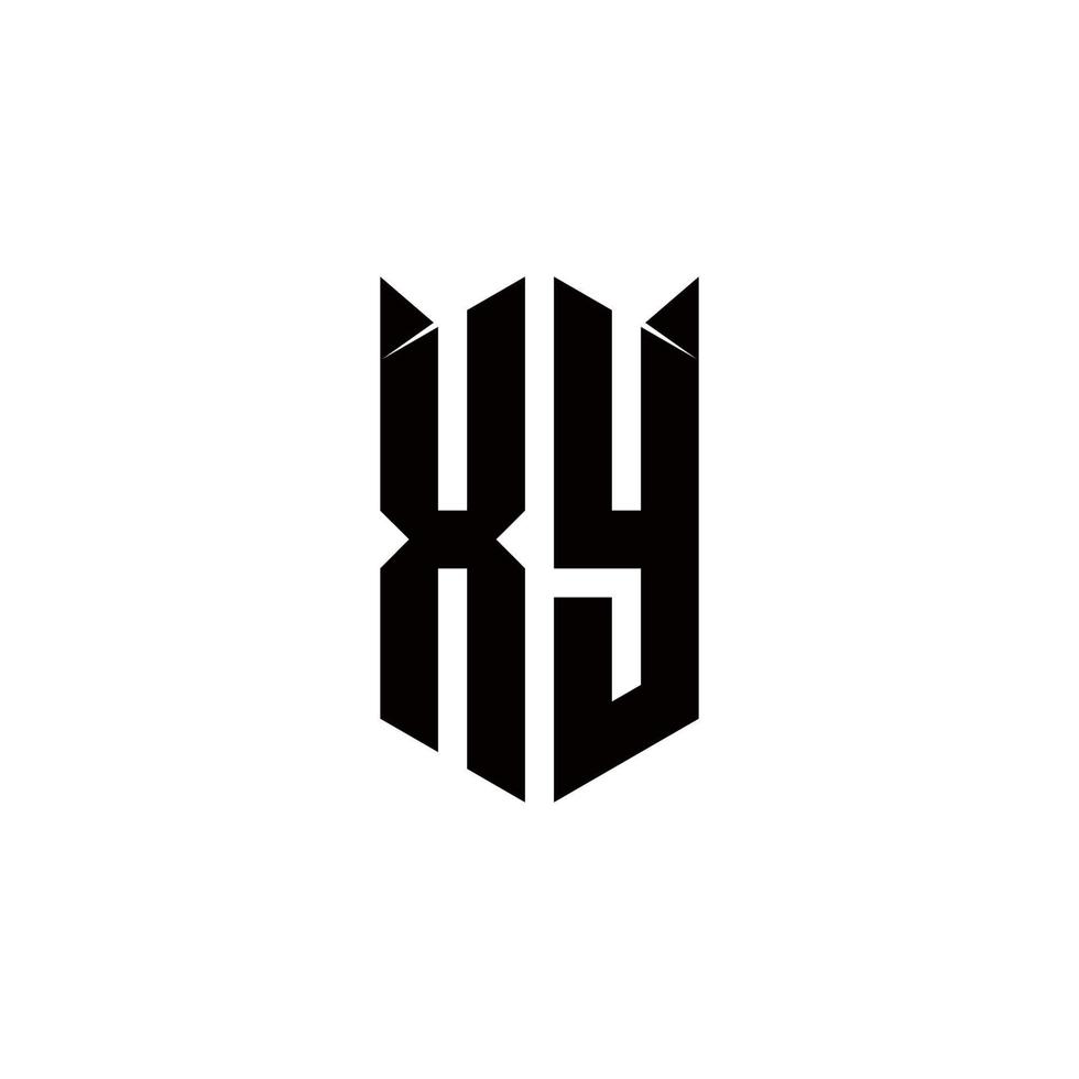 XY Logo monogram with shield shape designs template vector