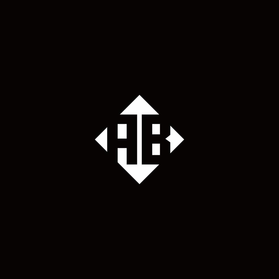 Monogram logo design with diamond square shape vector