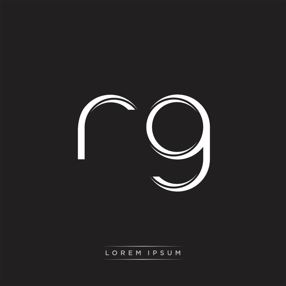 RG Initial Letter Split Lowercase Logo Modern Monogram Template Isolated on Black White vector