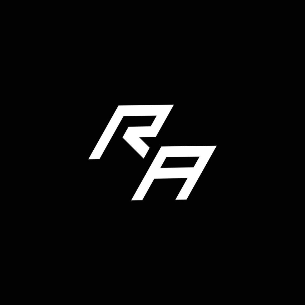 RA logo monogram with up to down style modern design template vector