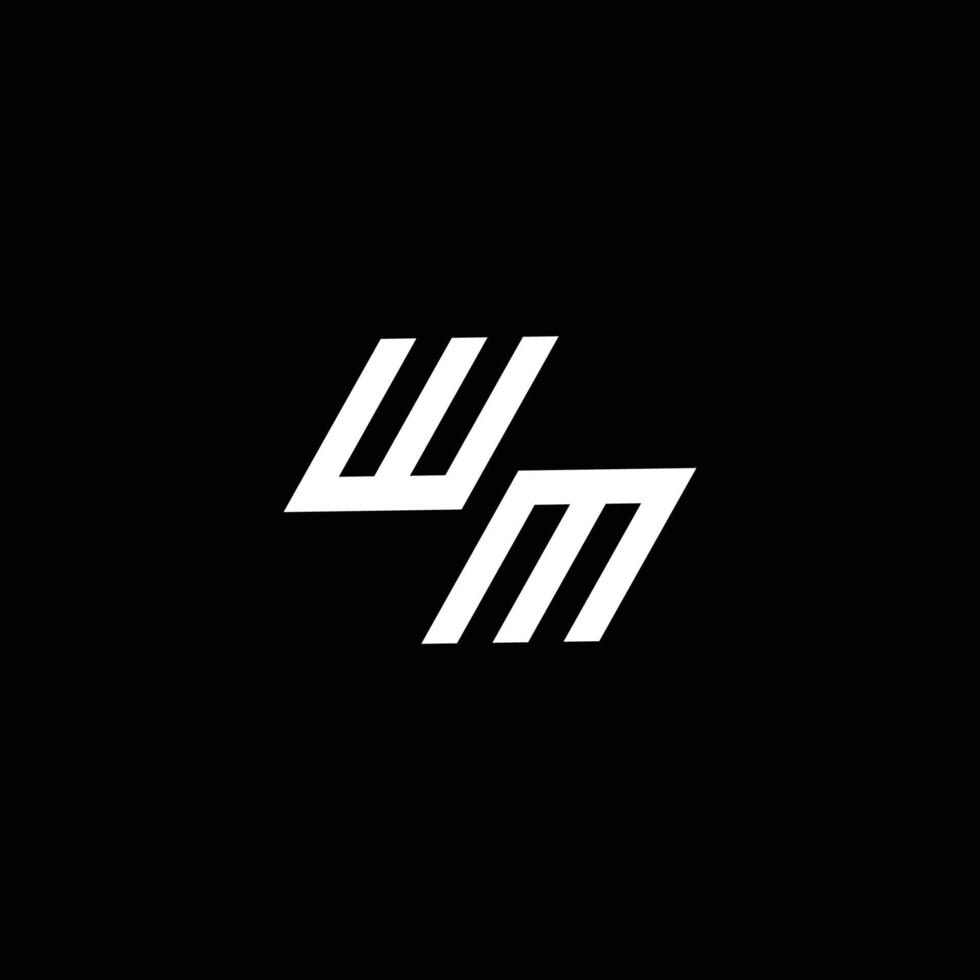 wm logo monograma con arriba a abajo estilo moderno diseño modelo vector