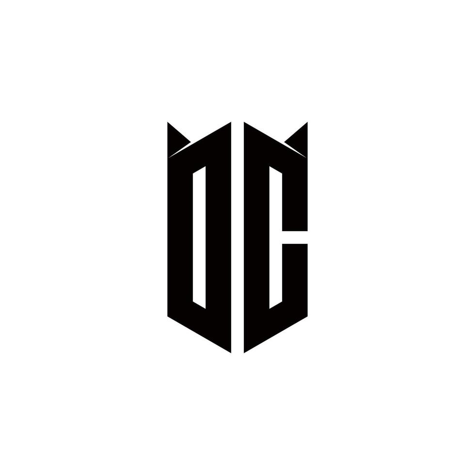 DC Logo monogram with shield shape designs template vector