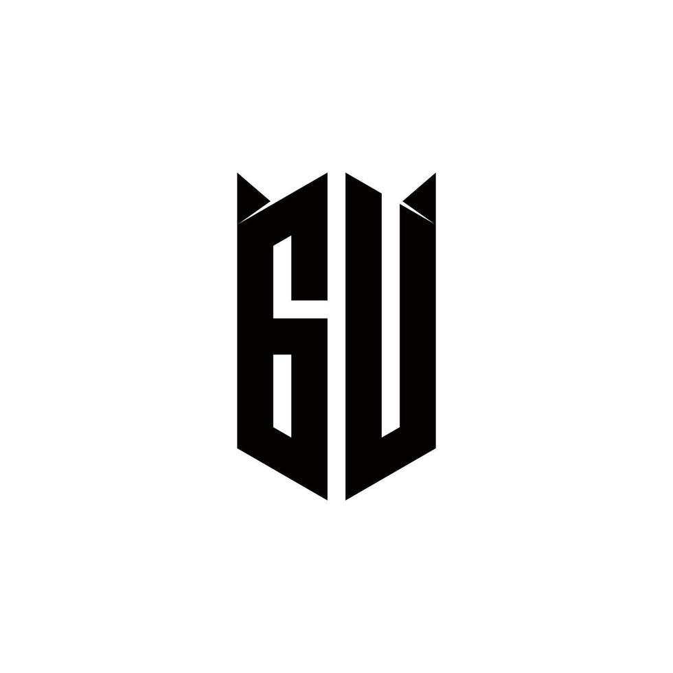 GU Logo monogram with shield shape designs template vector