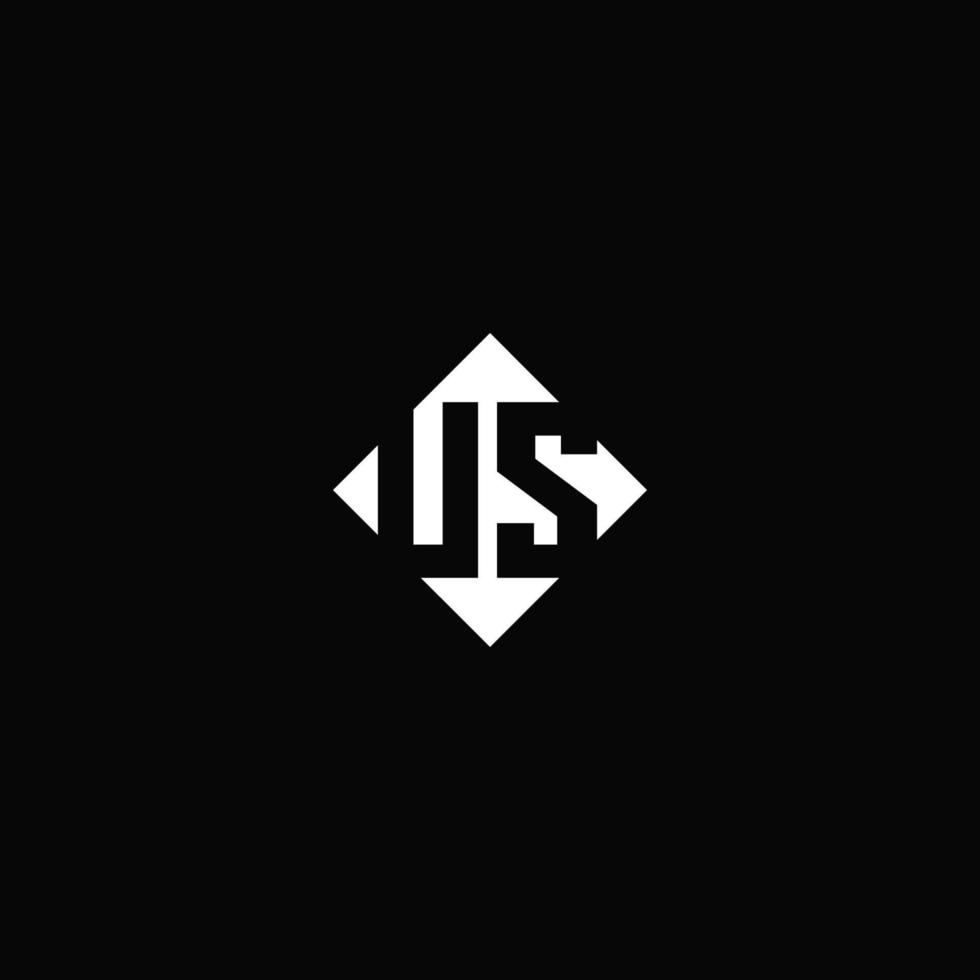 Monogram logo design with diamond square shape vector