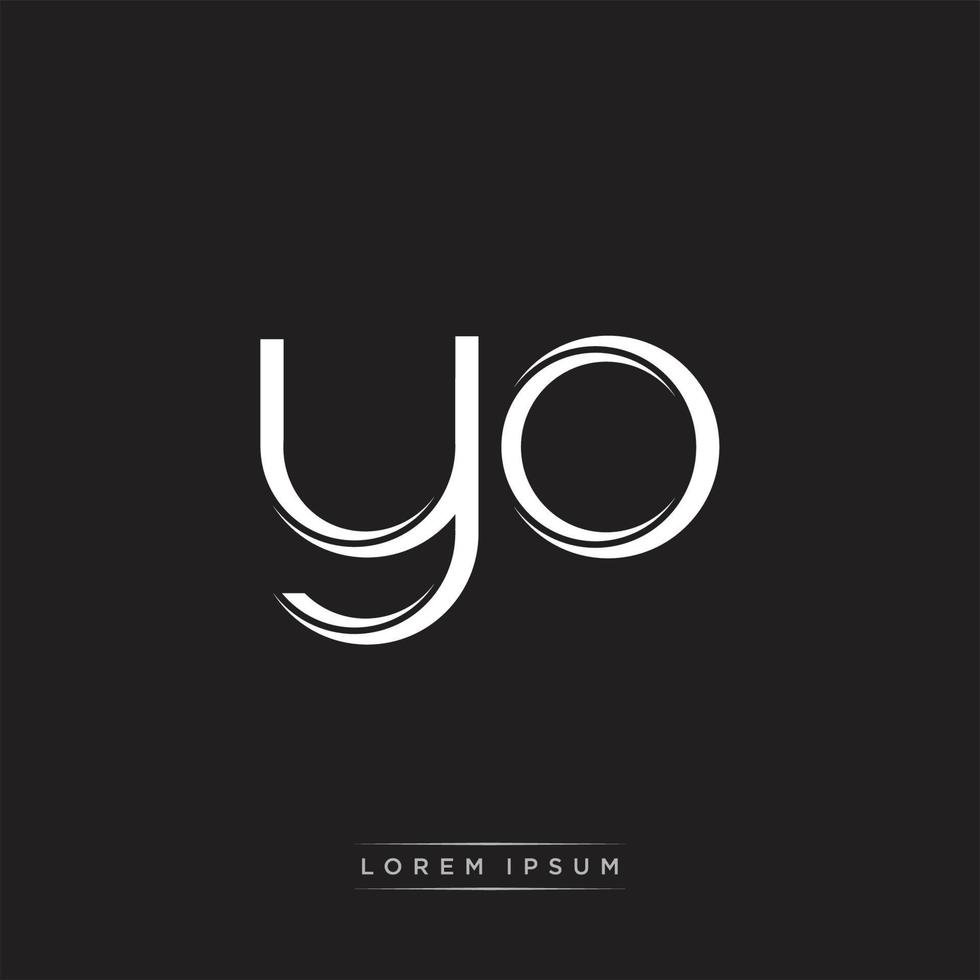 YO Initial Letter Split Lowercase Logo Modern Monogram Template Isolated on Black White vector