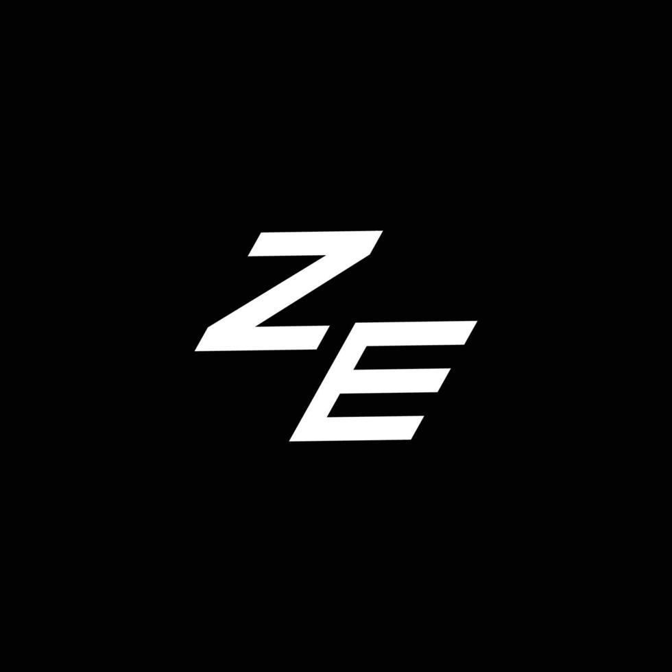 ze logo monograma con arriba a abajo estilo moderno diseño modelo vector