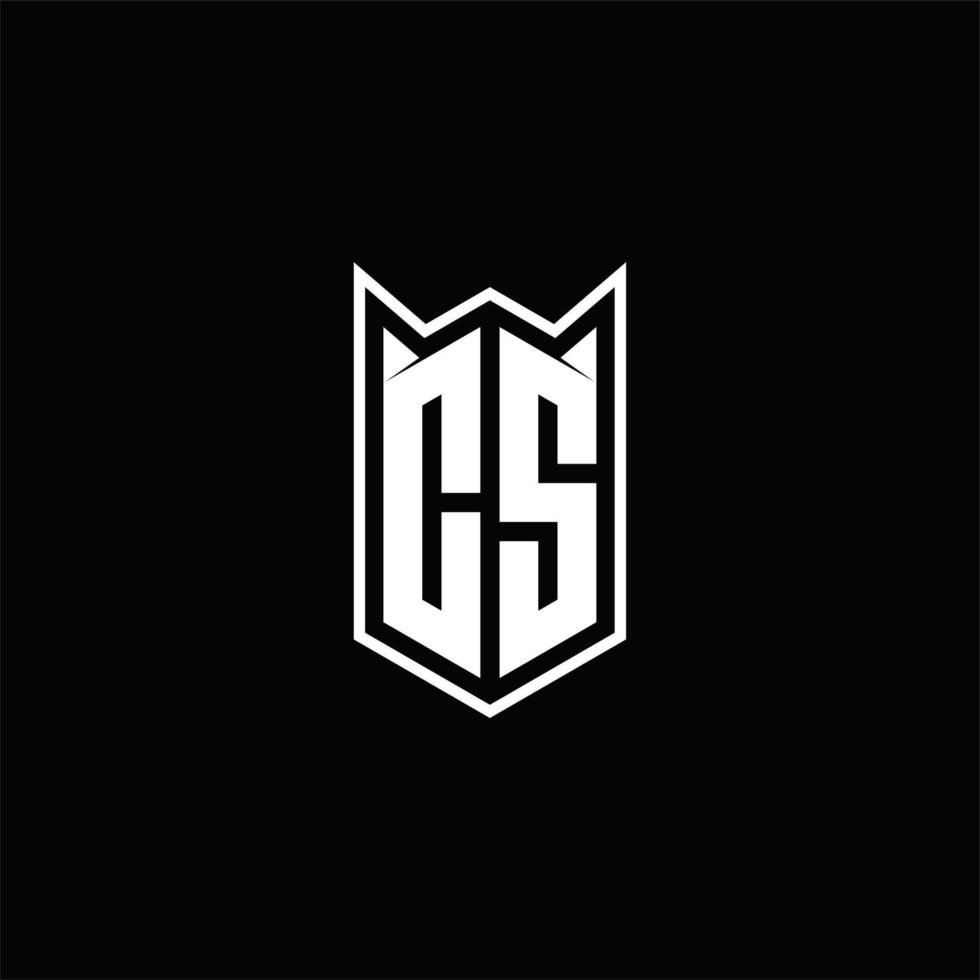 CS Logo monogram with shield shape designs template vector