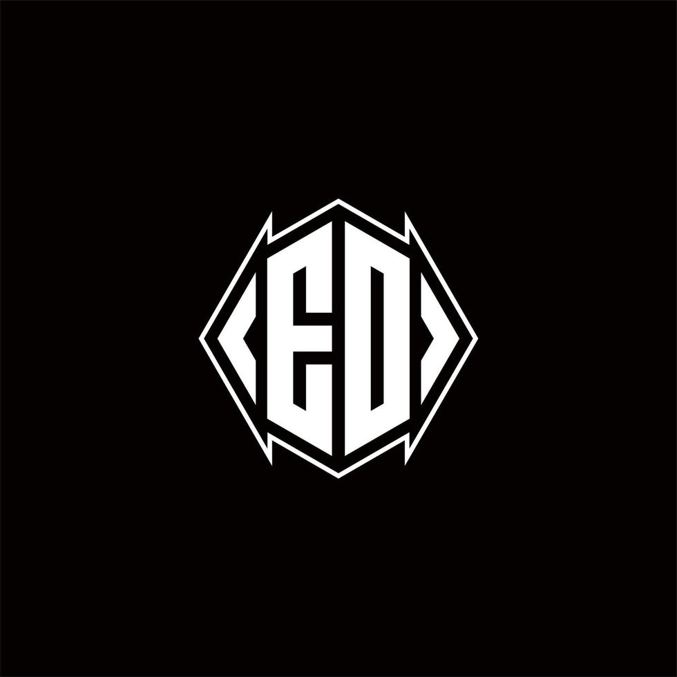 ED Logo monogram with shield shape designs template vector