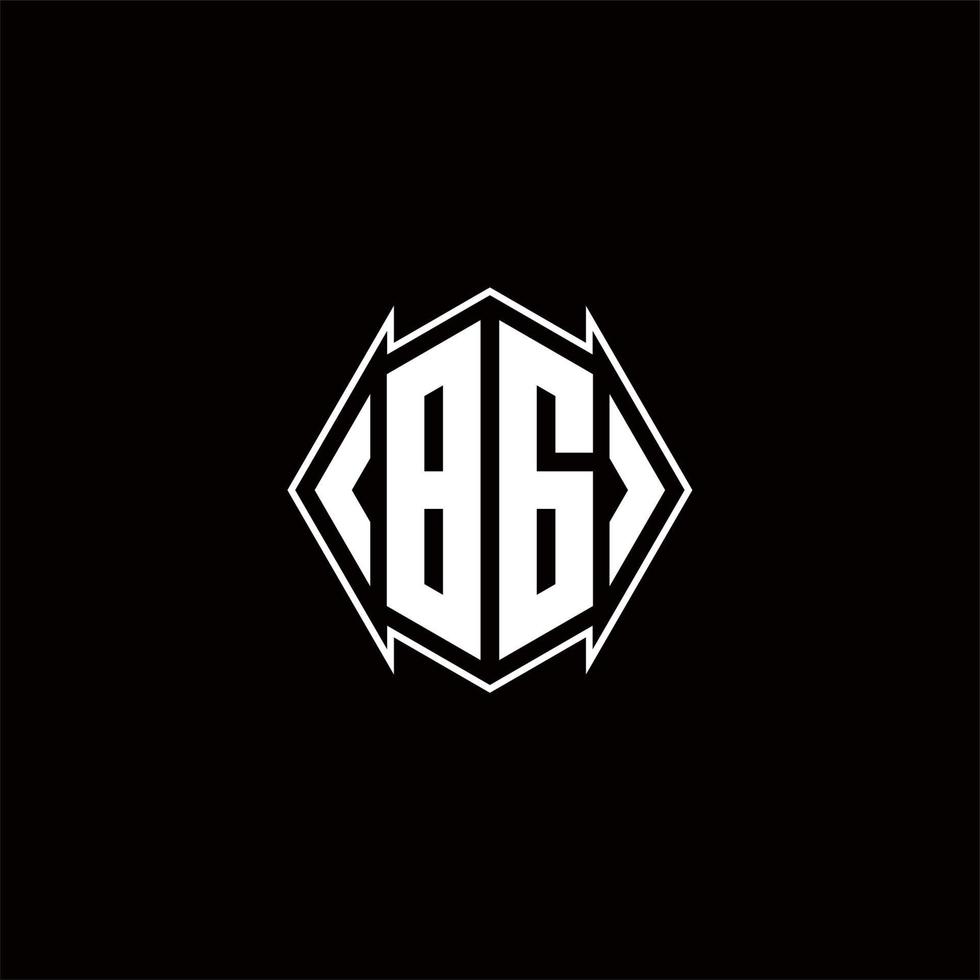 BG Logo monogram with shield shape designs template vector