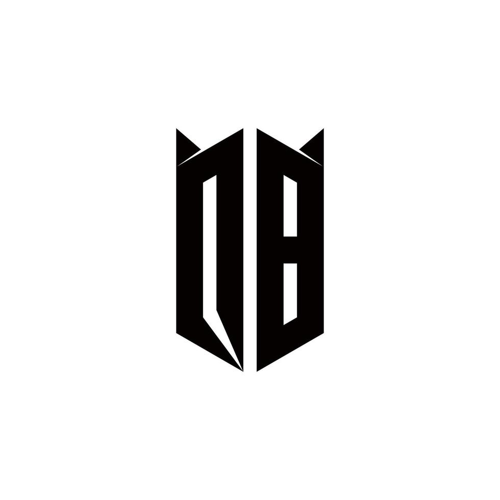 QB Logo monogram with shield shape designs template vector