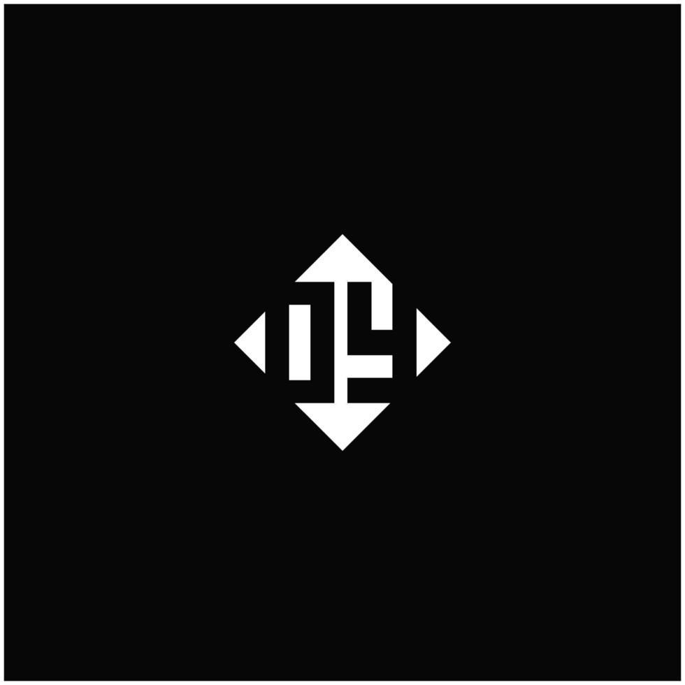 Monogram logo design with diamond square shape vector