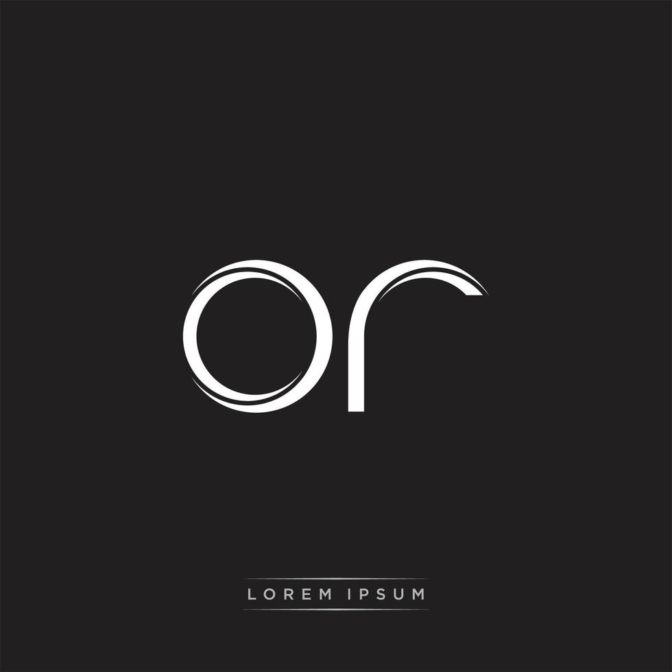 OR Initial Letter Split Lowercase Logo Modern Monogram Template Isolated on Black White vector