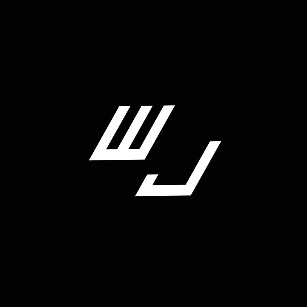 wj logo monograma con arriba a abajo estilo moderno diseño modelo vector