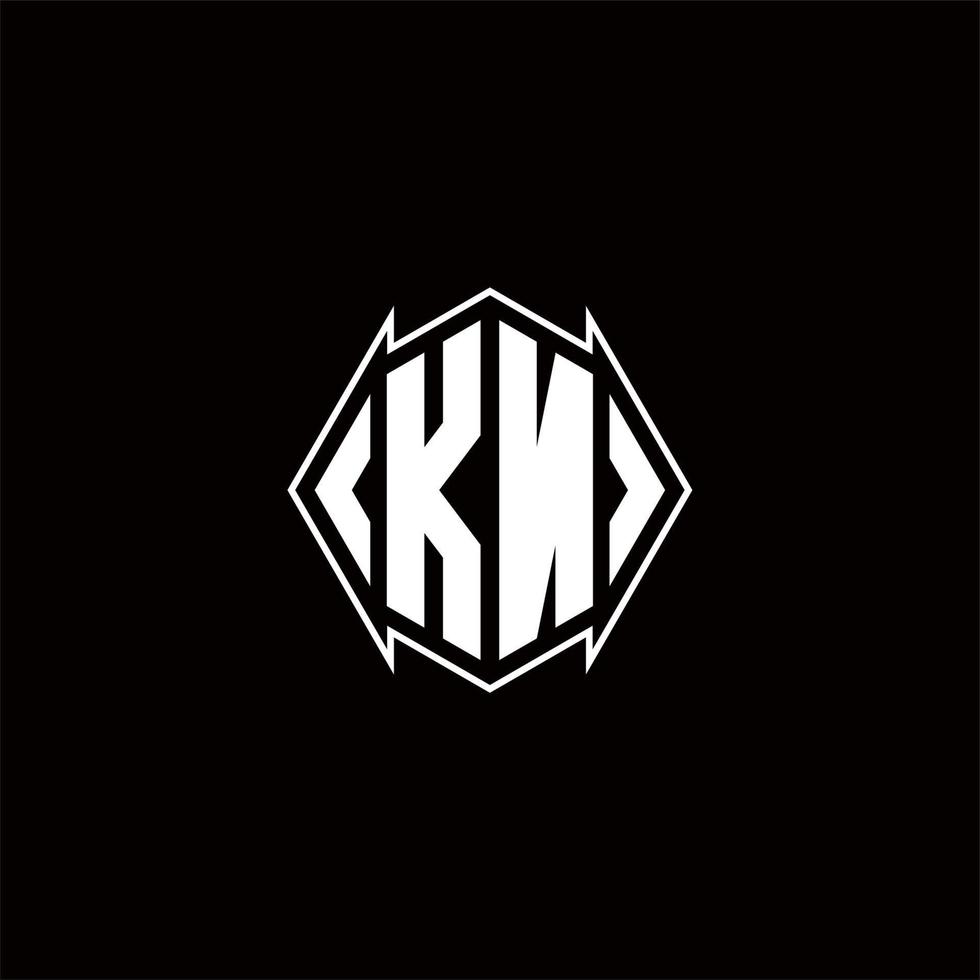 KN Logo monogram with shield shape designs template vector