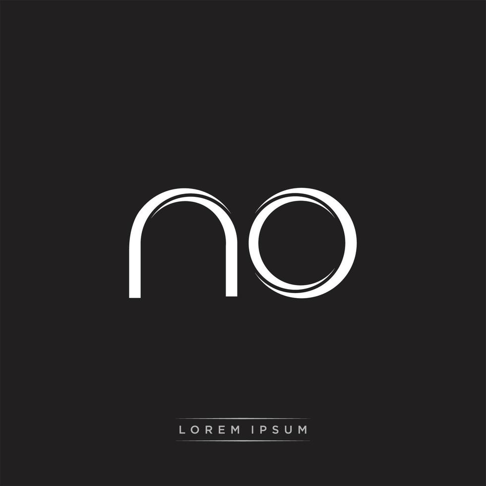 NO Initial Letter Split Lowercase Logo Modern Monogram Template Isolated on Black White vector