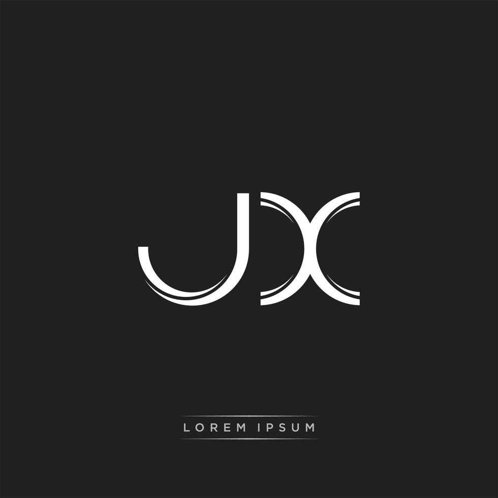 JX Initial Letter Split Lowercase Logo Modern Monogram Template Isolated on Black White vector