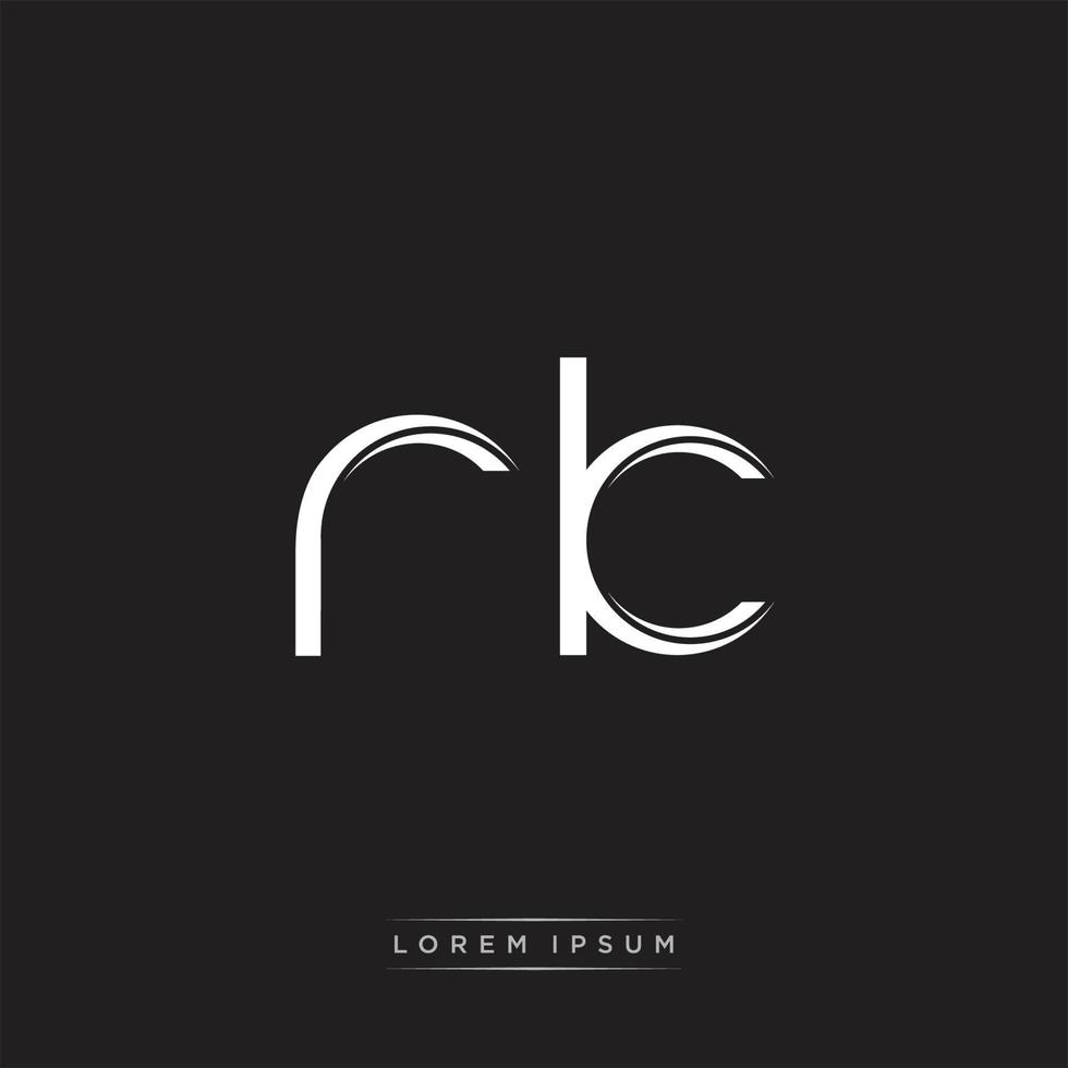 RK Initial Letter Split Lowercase Logo Modern Monogram Template Isolated on Black White vector