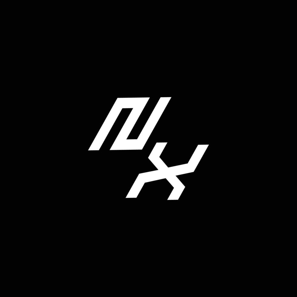 nx logo monograma con arriba a abajo estilo moderno diseño modelo vector