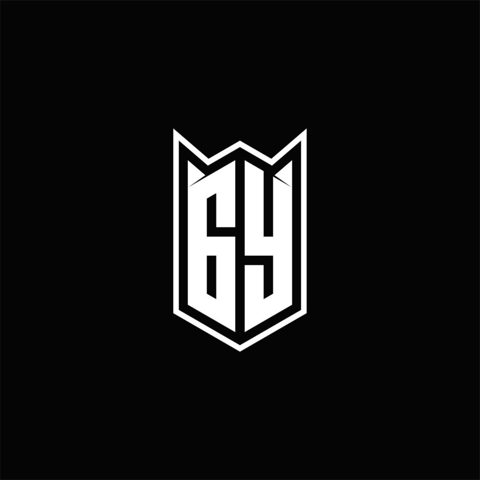 GY Logo monogram with shield shape designs template vector