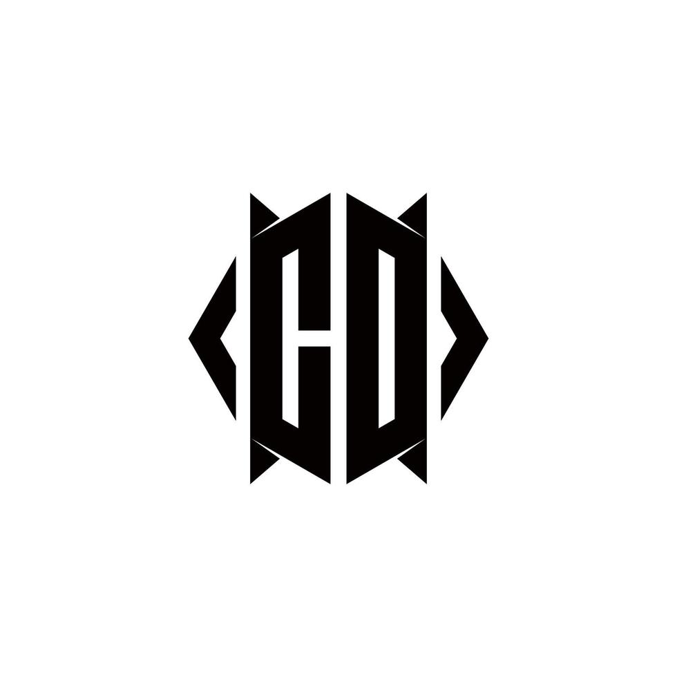 CD Logo monogram with shield shape designs template vector