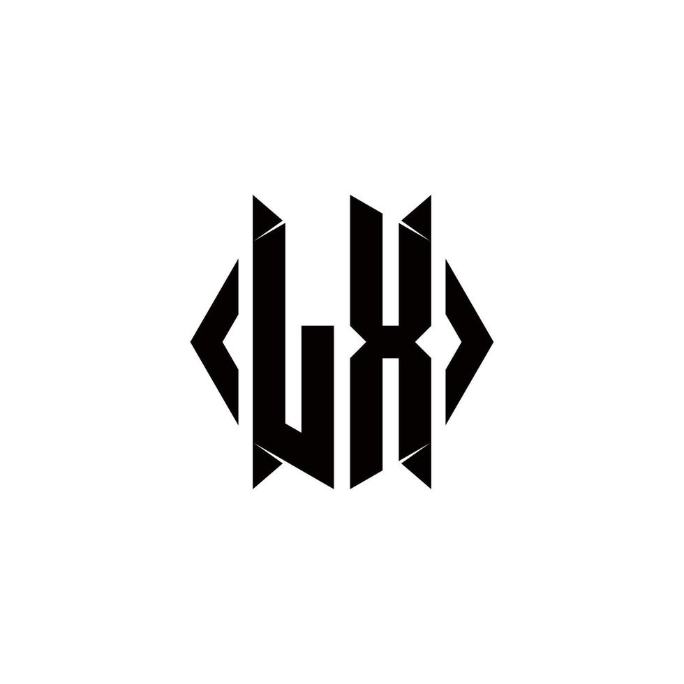 LX Logo monogram with shield shape designs template vector