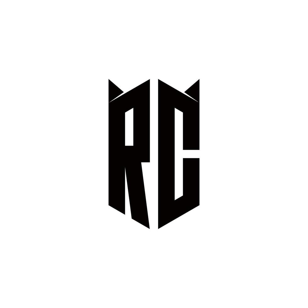 RC Logo monogram with shield shape designs template vector
