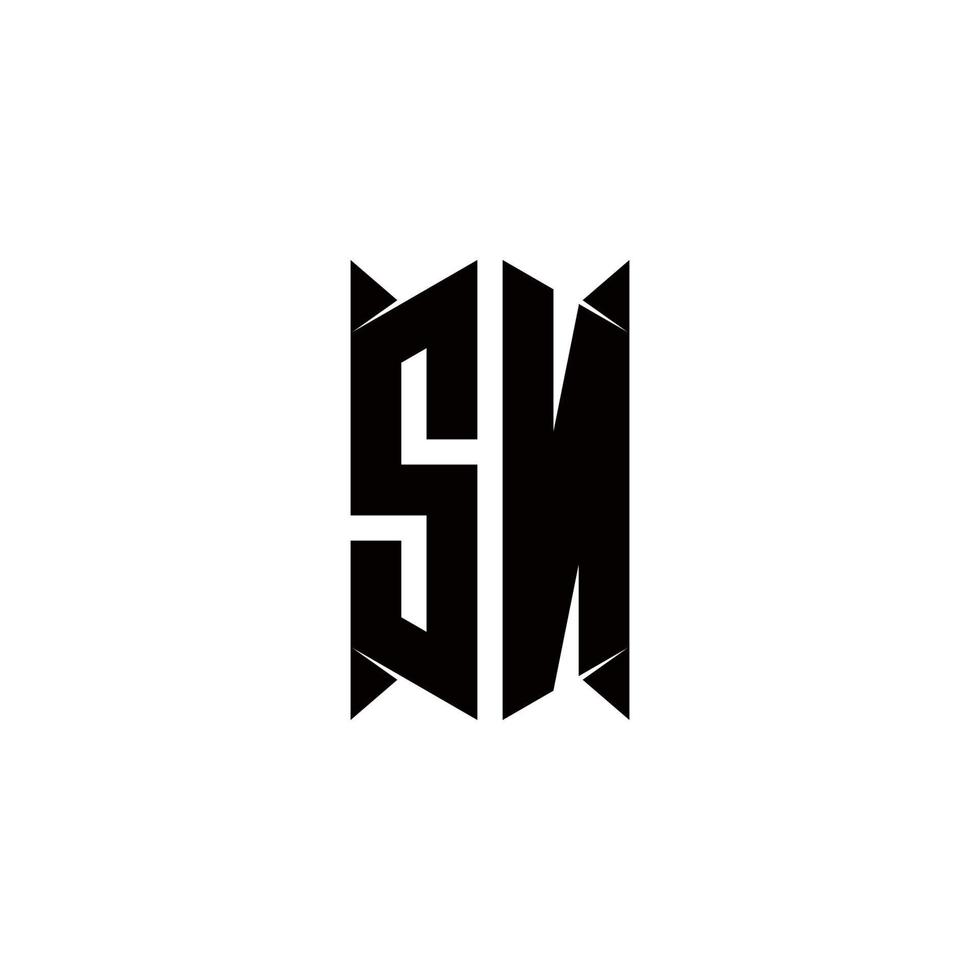 SN Logo monogram with shield shape designs template 20740266 Vector Art