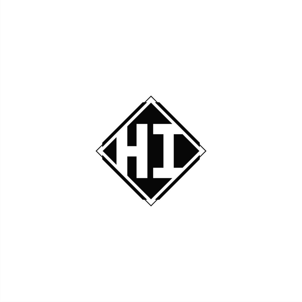 Monogram logo design with diamond square shape vector