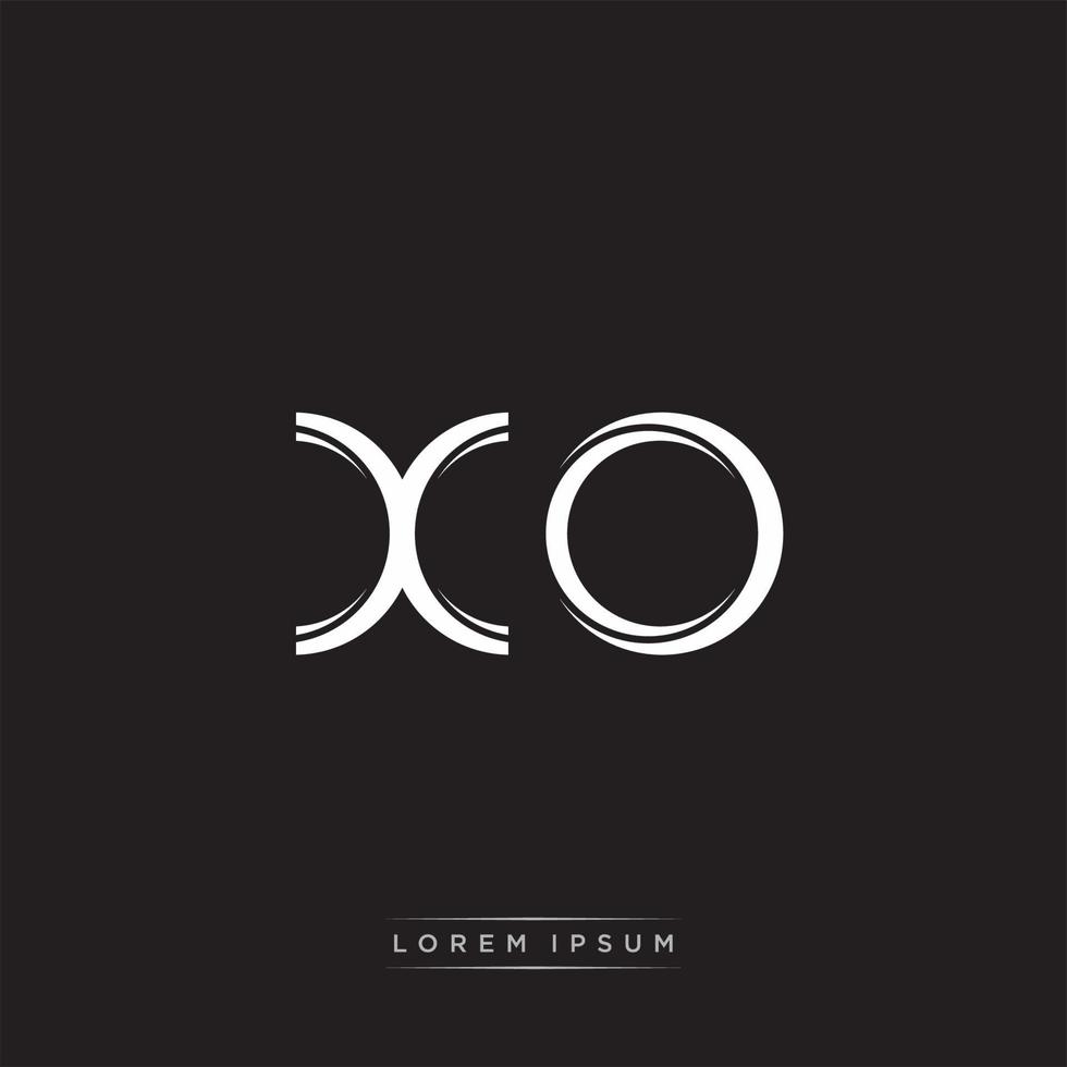 XO Initial Letter Split Lowercase Logo Modern Monogram Template Isolated on Black White vector