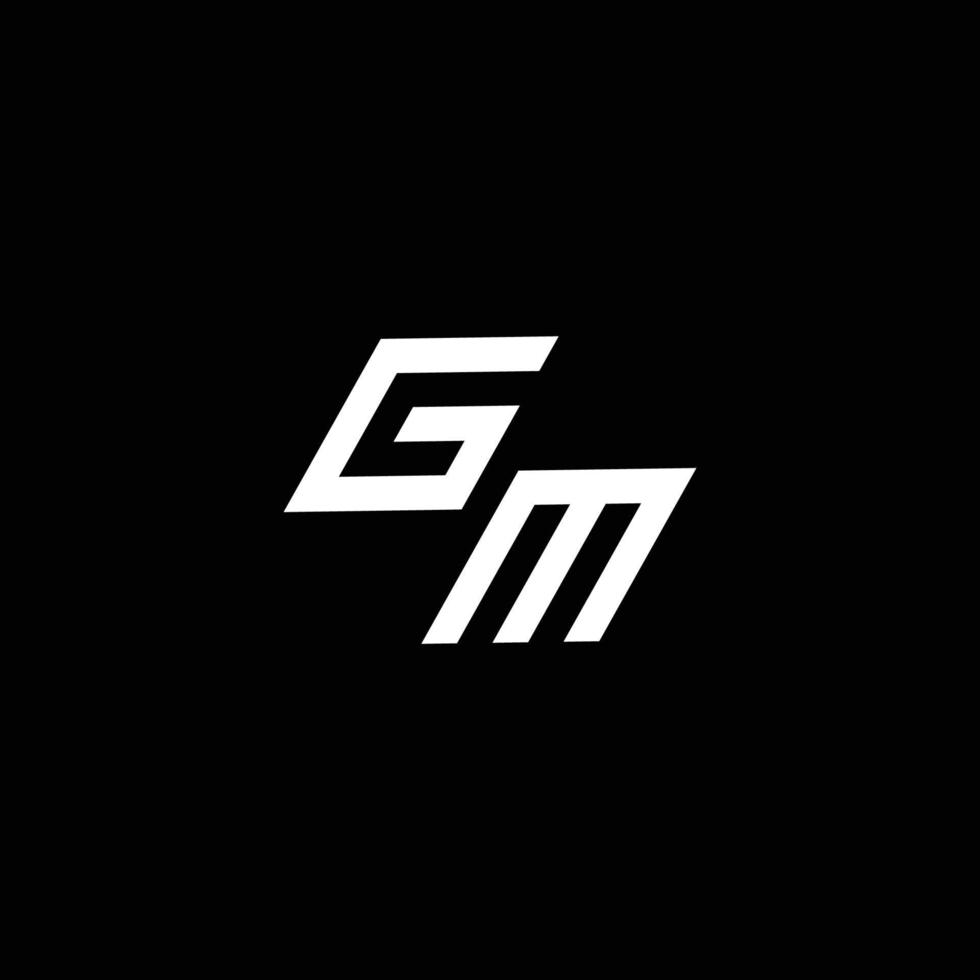 gm logo monograma con arriba a abajo estilo moderno diseño modelo vector
