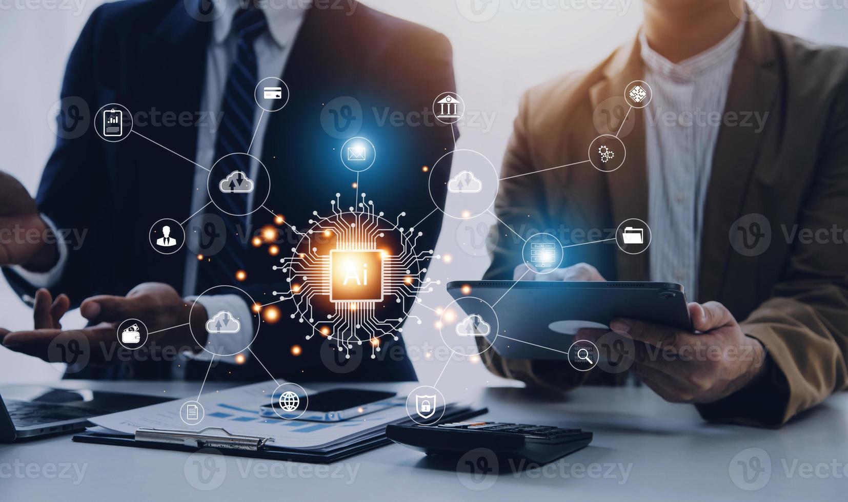 Digital transformation technology strategy, IoT, internet of things. transformation of ideas and the adoption of technology in business in the digital age, enhancing global business capabilities. Ai photo