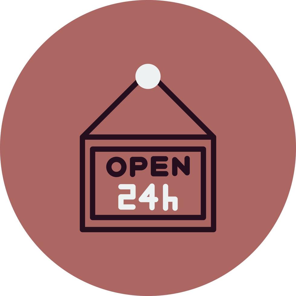 Open Shop 24 Hours Vector Icon