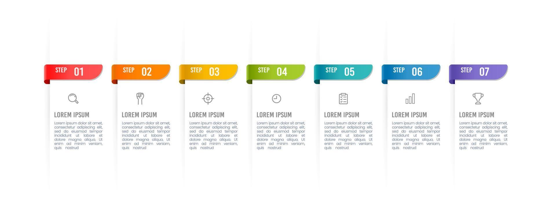 7 steps to success infographic. Vector illustration.