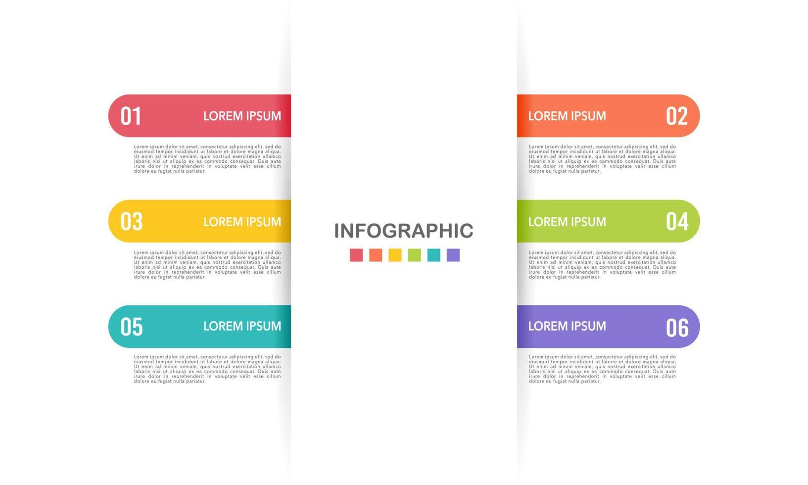 6 6 pasos a éxito infografía. vector ilustración.